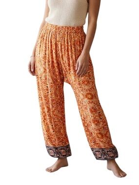 Free People Make My Day Women's Size M US High Rise Wide Leg Pants Orange